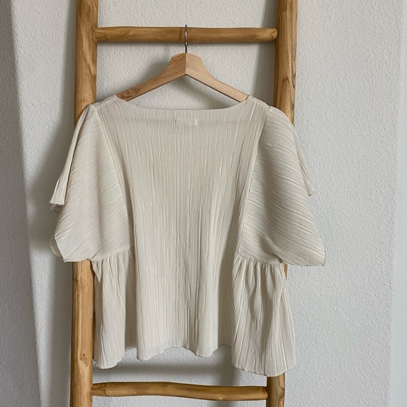 Madewell White Ribbed Flowy Top - Picture 3 of 3